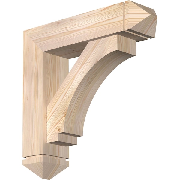 Ekena Millwork Imperial Arts and Crafts Smooth Bracket w/ Offset Brace, Douglas Fir, 7 1/2"W x 30"D x 30"H BKT0806X30X30IMP03SDF - main